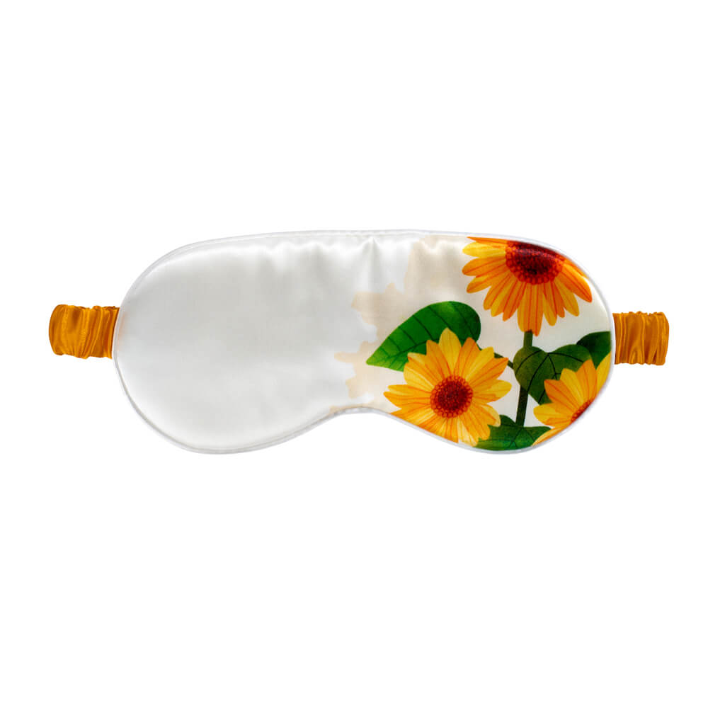Zodiac Flower Sleep Mask Close-Up – Blissy 22 Momme Silk