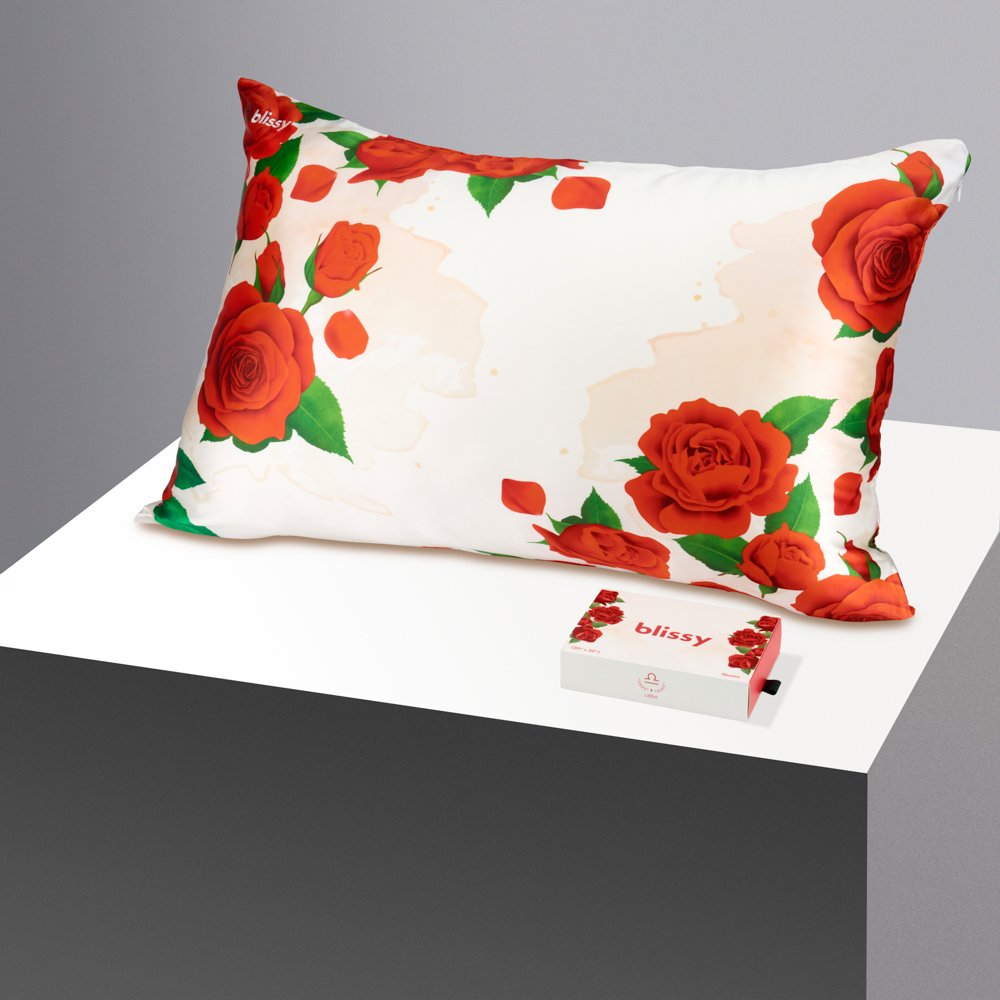 Blissy Standard Zodiac Flower Pillowcase – 22 Momme Mulberry Silk, 100% Silk