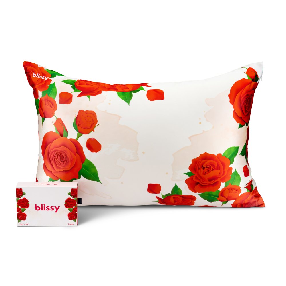 Blissy Zodiac Flower Silk Pillowcase Detail – King