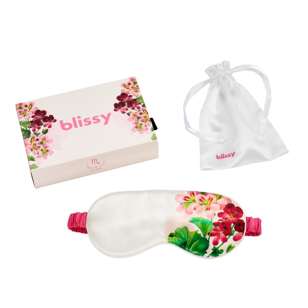 Blissy Zodiac Flower Sleep Mask – 22 Momme Mulberry Silk, 100% Silk