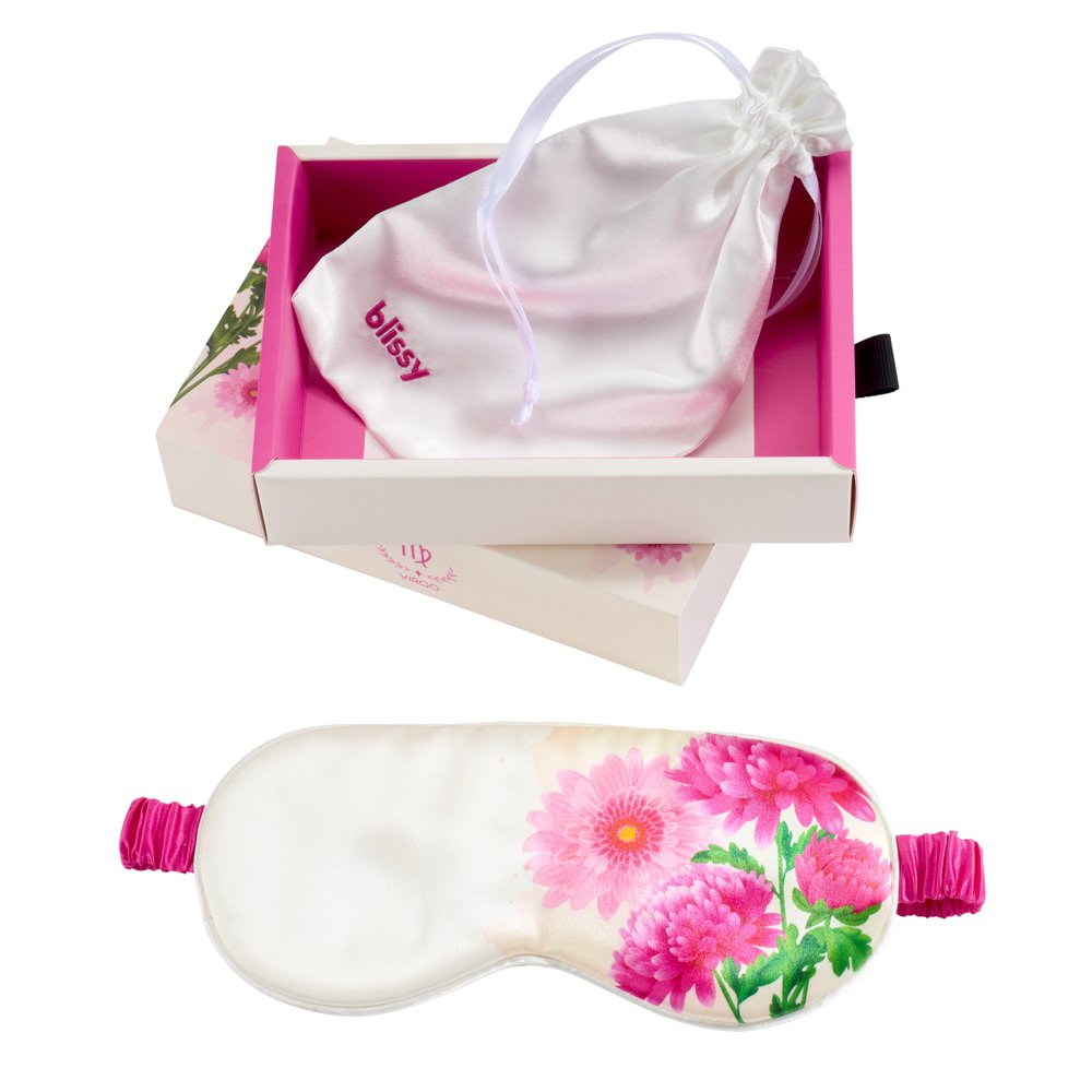 Blissy Zodiac Flower Sleep Mask Lifestyle – Mulberry Silk