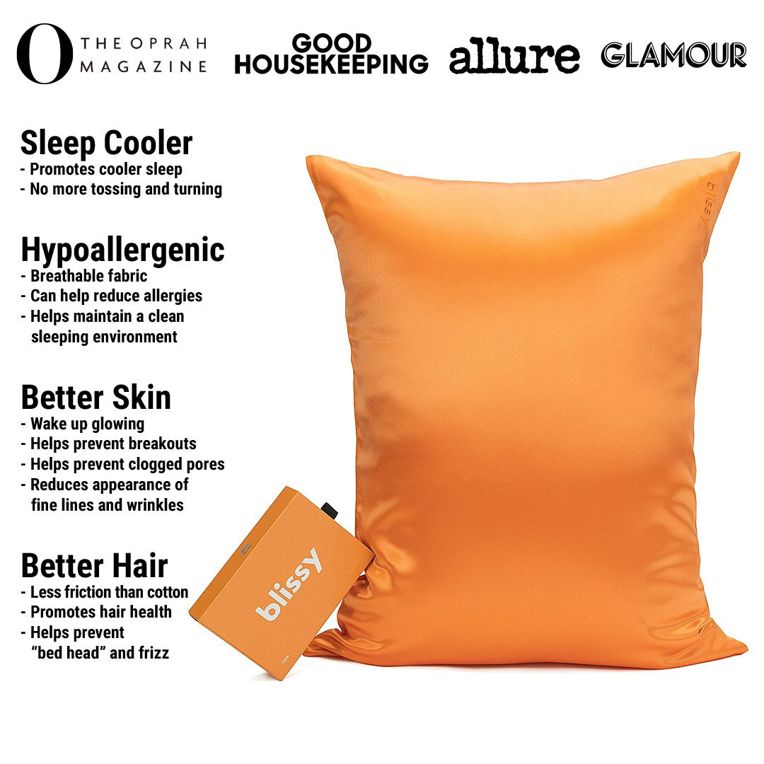 Coral Mulberry Silk Pillowcase – Blissy Queen