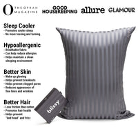 Pillowcase - Grey Striped - Standard