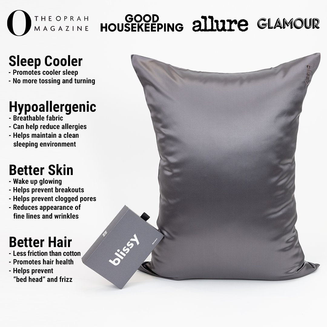 Grey Mulberry Silk Pillowcase – Blissy Queen