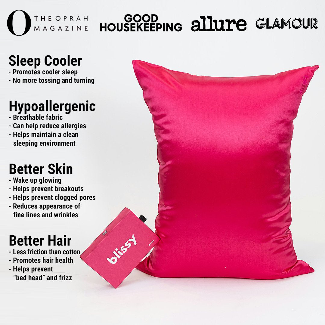 Hibiscus Mulberry Silk Pillowcase – Blissy Standard