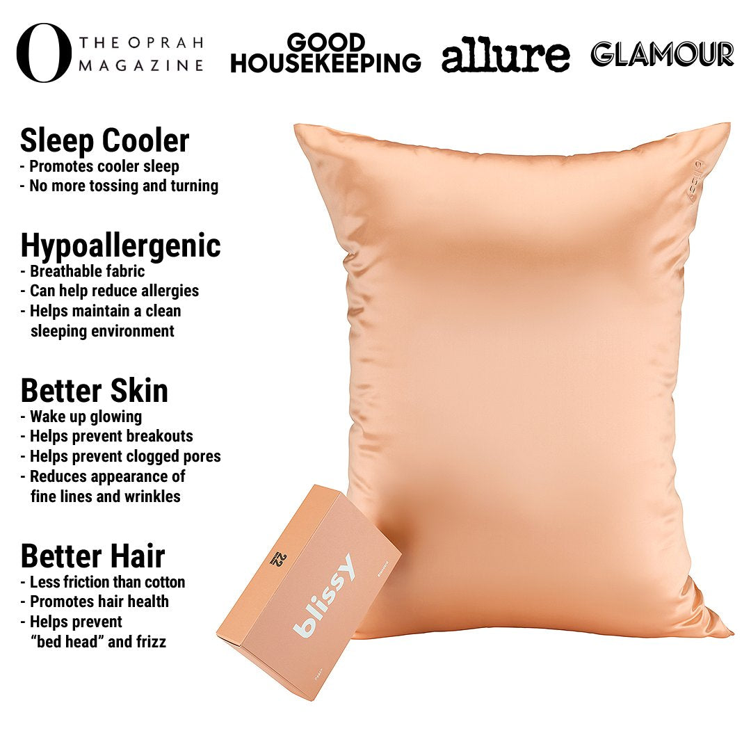 Peach Mulberry Silk Pillowcase – Blissy Queen