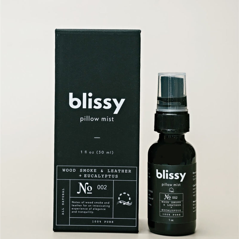 Blissy Sleep & Pillow Mist (Woodsmoke & Leather + Eucalyptus)