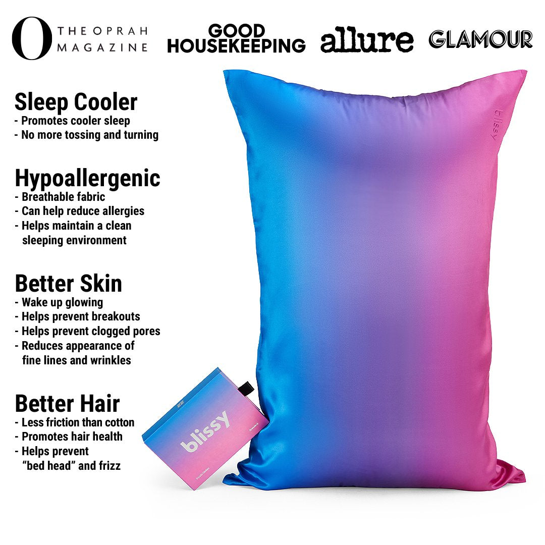 Purple Ombre Mulberry Silk Pillowcase – Blissy Queen