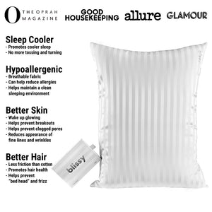 Pillowcase - White Striped - Queen