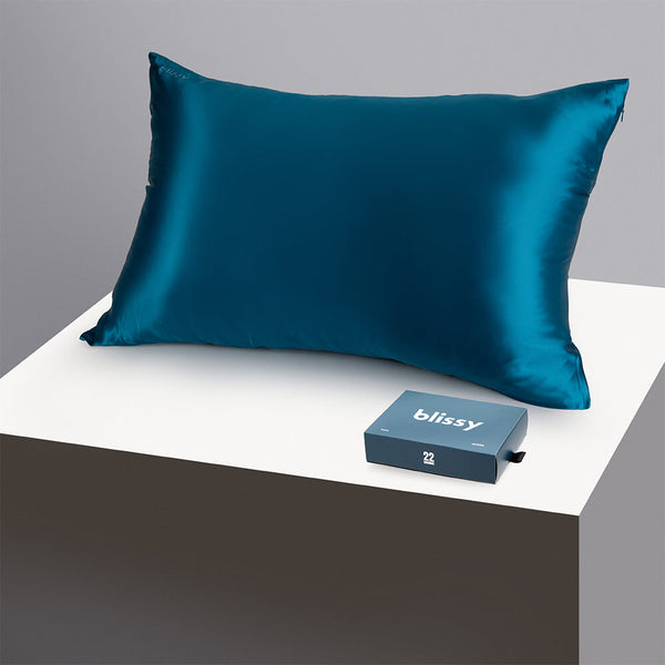 Blissy Queen Aqua Pillowcase – 22 Momme Mulberry Silk, 100% Silk