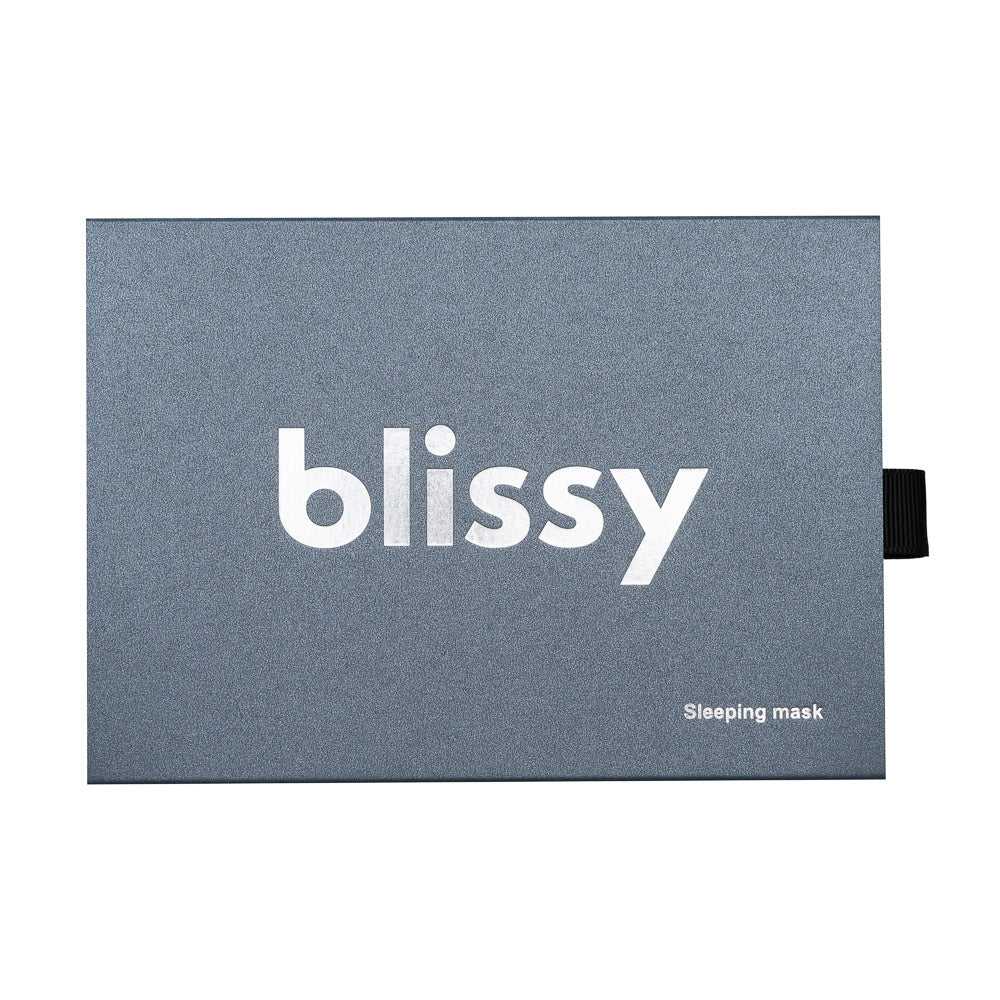 Blissy Ash Blue Sleep Mask Lifestyle – Mulberry Silk