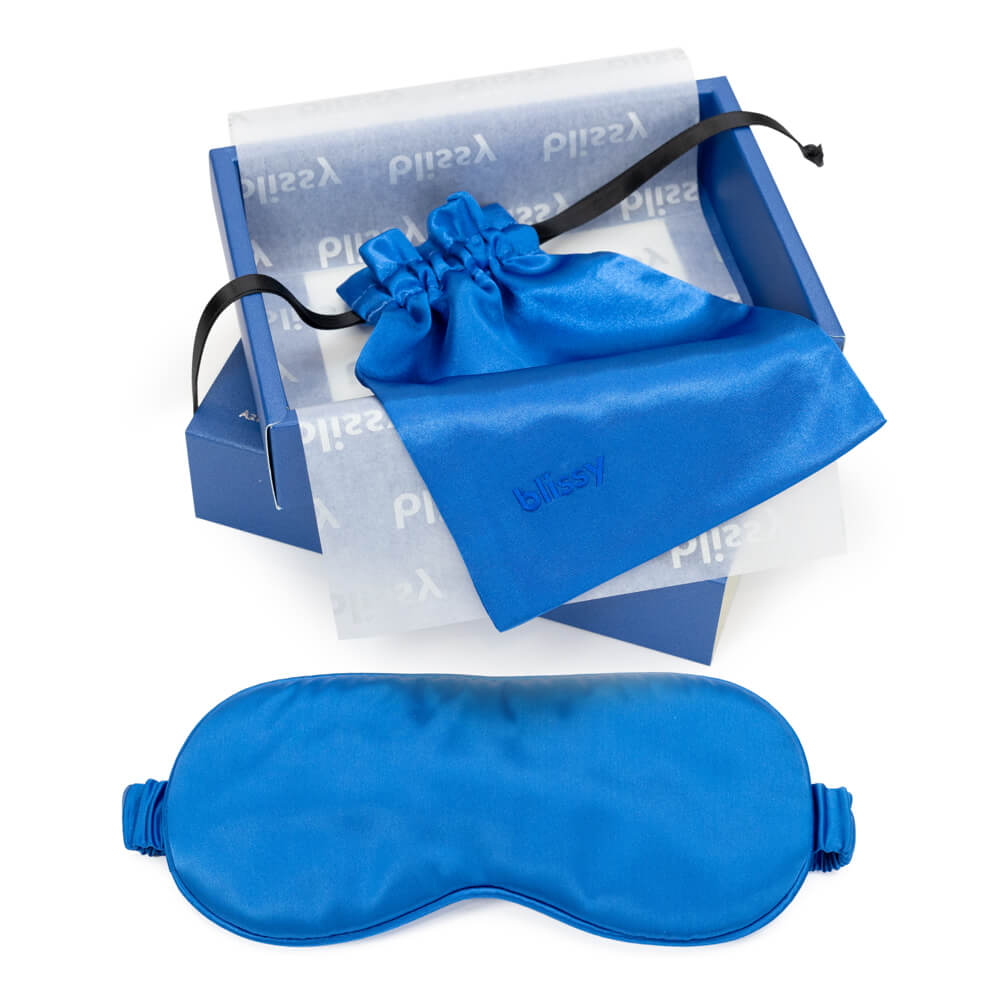 Blissy Mulberry Silk Sleep Mask – Azure