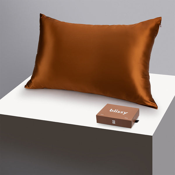 Blissy Standard Bronze Pillowcase – 22 Momme Mulberry Silk, 100% Silk