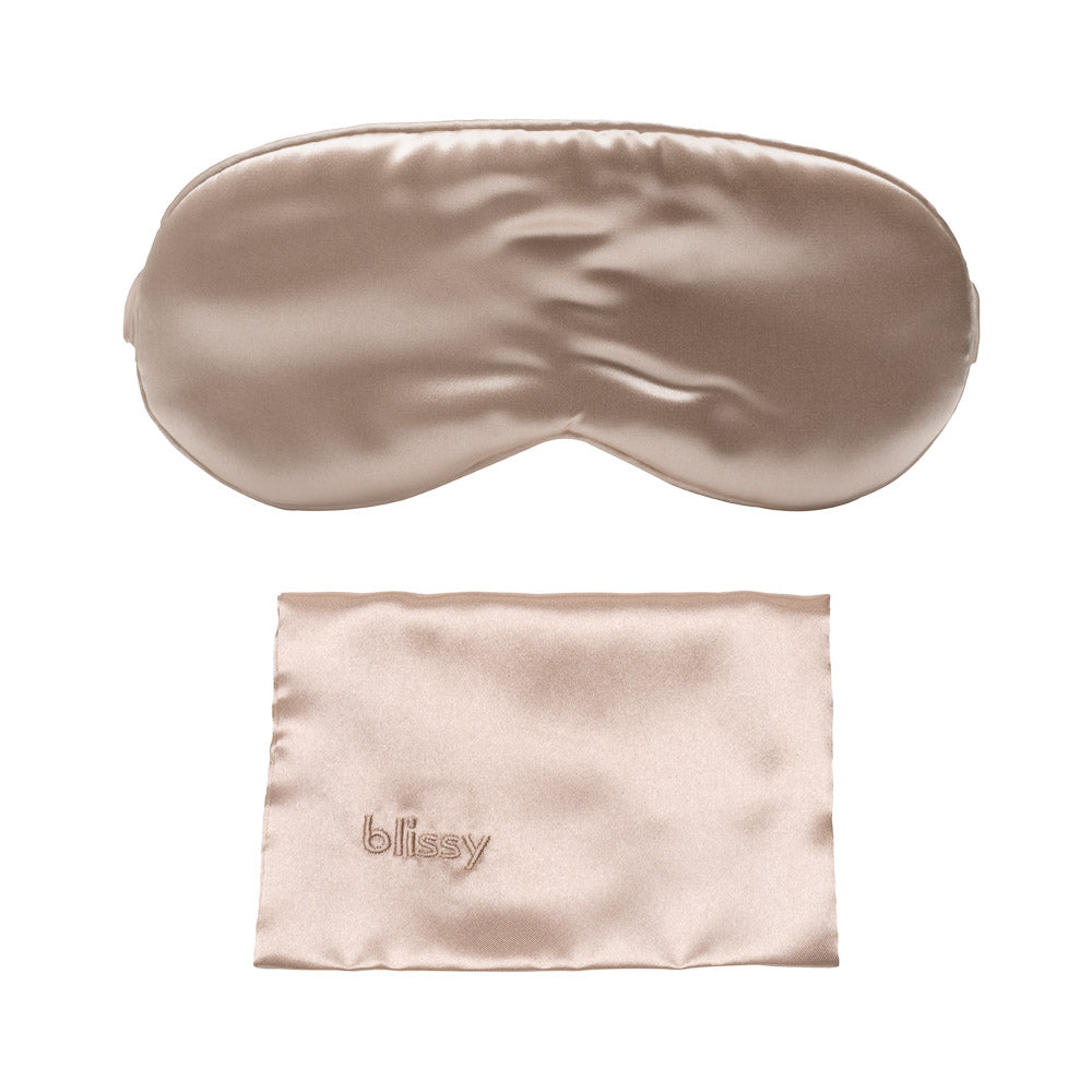 Blissy Champagne Sleep Mask Lifestyle – Mulberry Silk