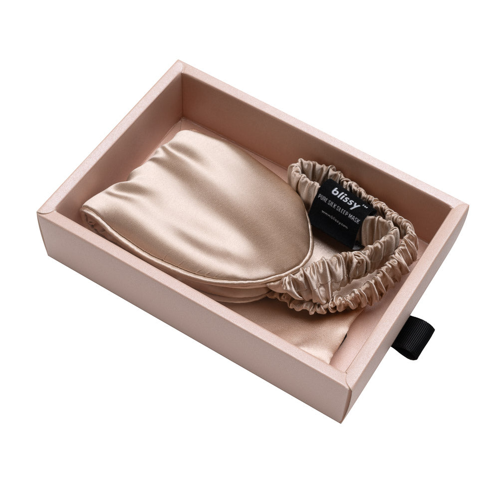 Blissy Mulberry Silk Sleep Mask – Champagne