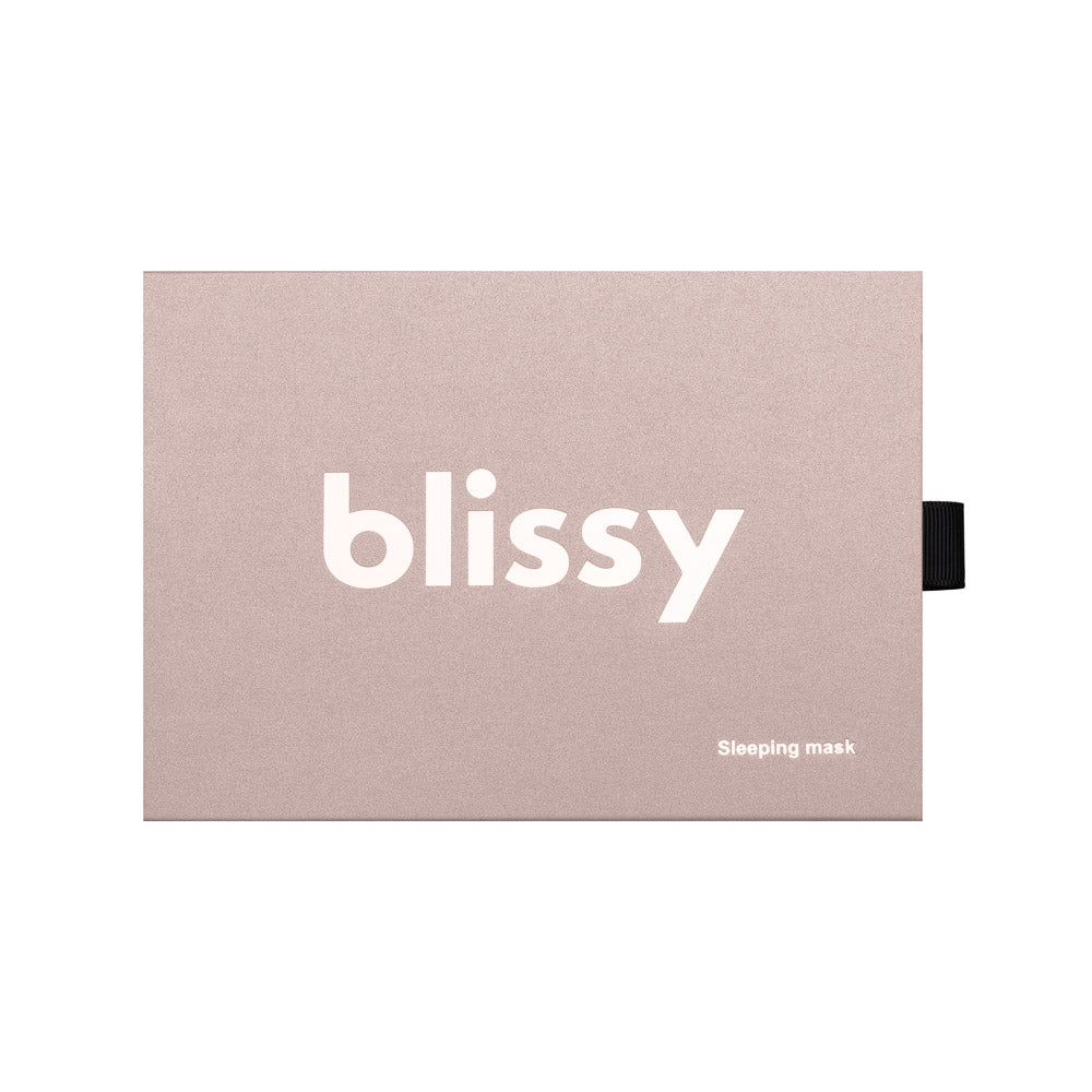 Champagne Sleep Mask Close-Up – Blissy 22 Momme Silk
