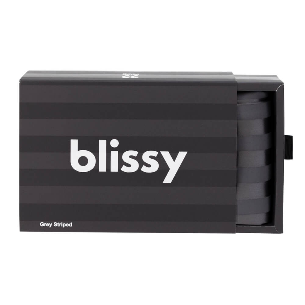 King Grey Striped Pillowcase – Blissy Premium Silk