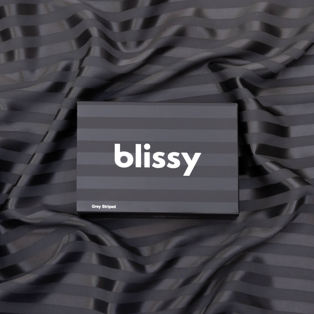 King Grey Striped Pillowcase – Blissy Premium Silk