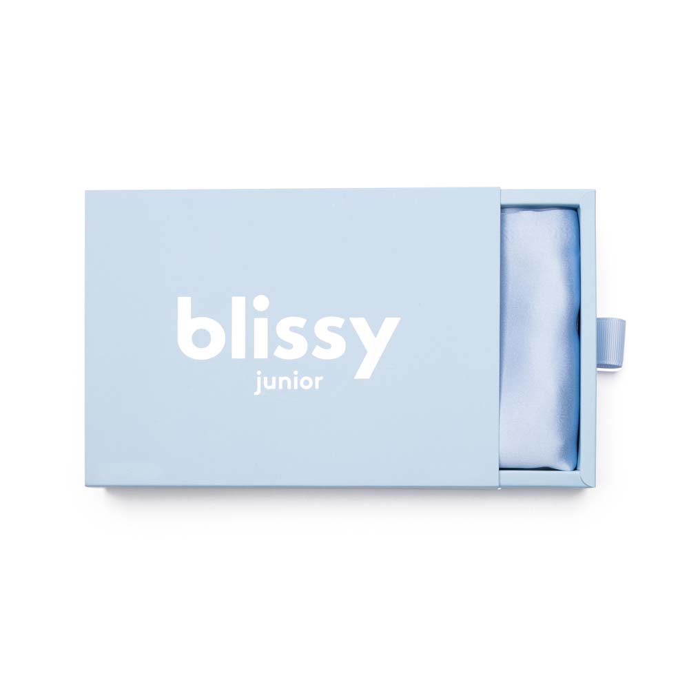Blissy Baby Blue Pillowcase Lifestyle – Mulberry Silk