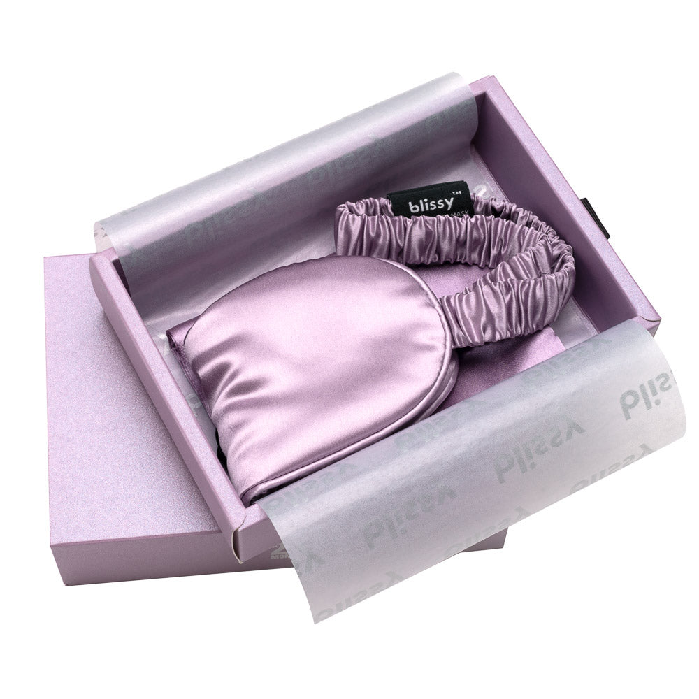 Lavender Sleep Mask Close-Up – Blissy 22 Momme Silk