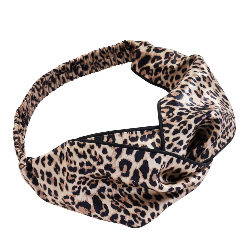 Blissy Leopard Blissy Head Piece Lifestyle – Mulberry Silk