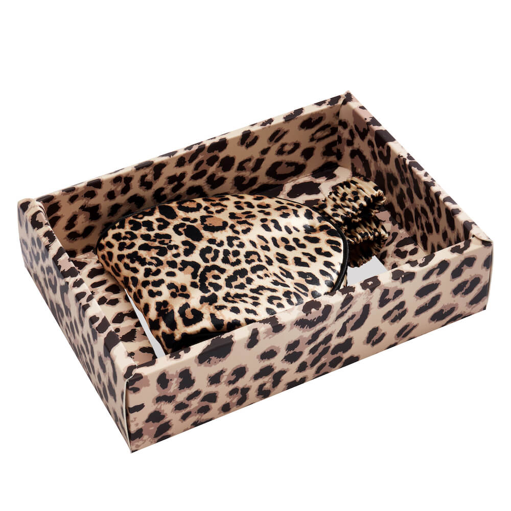 Blissy Leopard Silk Sleep Mask Detail –