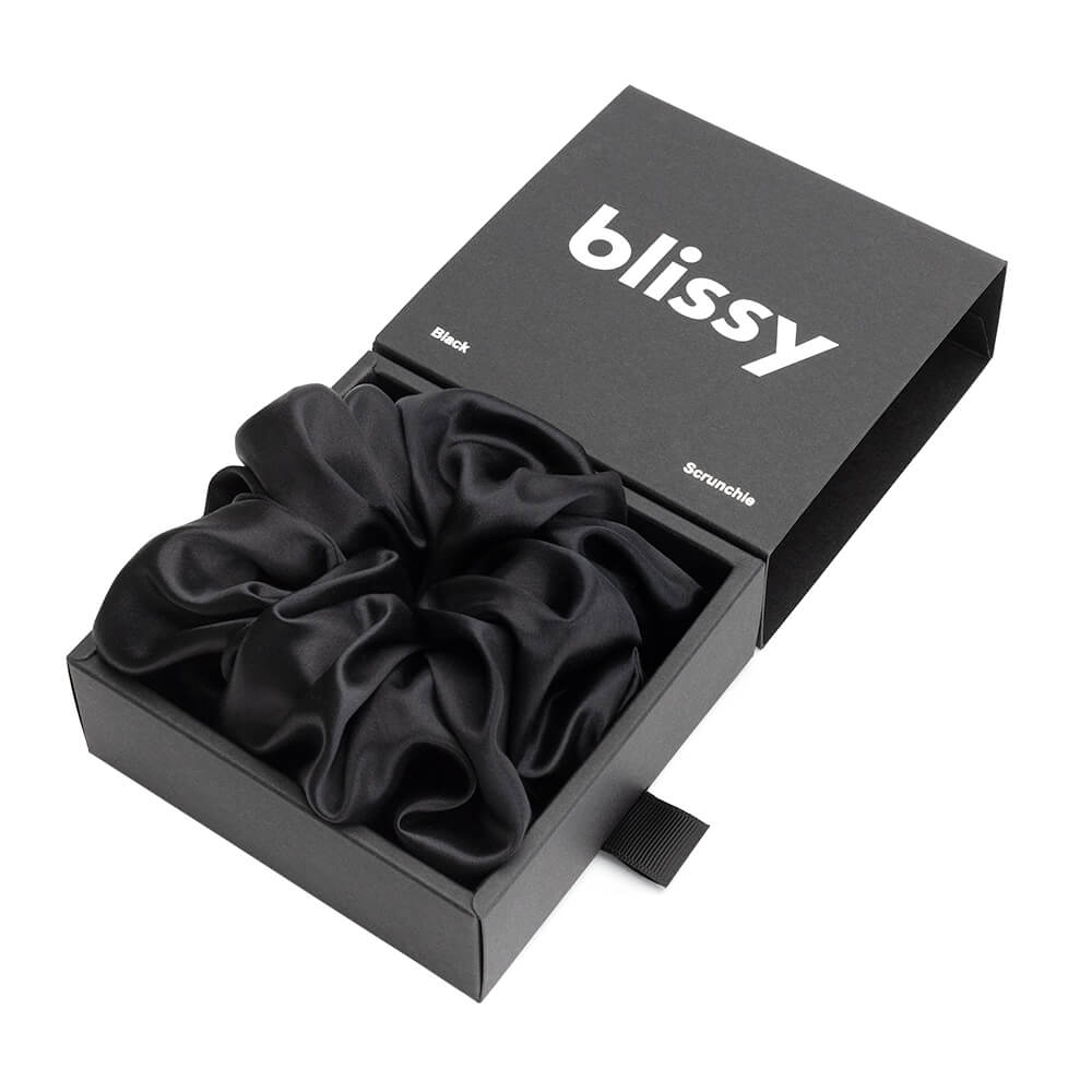 Blissy 100% Mulberry Silk Hair Tie Silk Blissy Oversized Silk Scrunchie Detail –