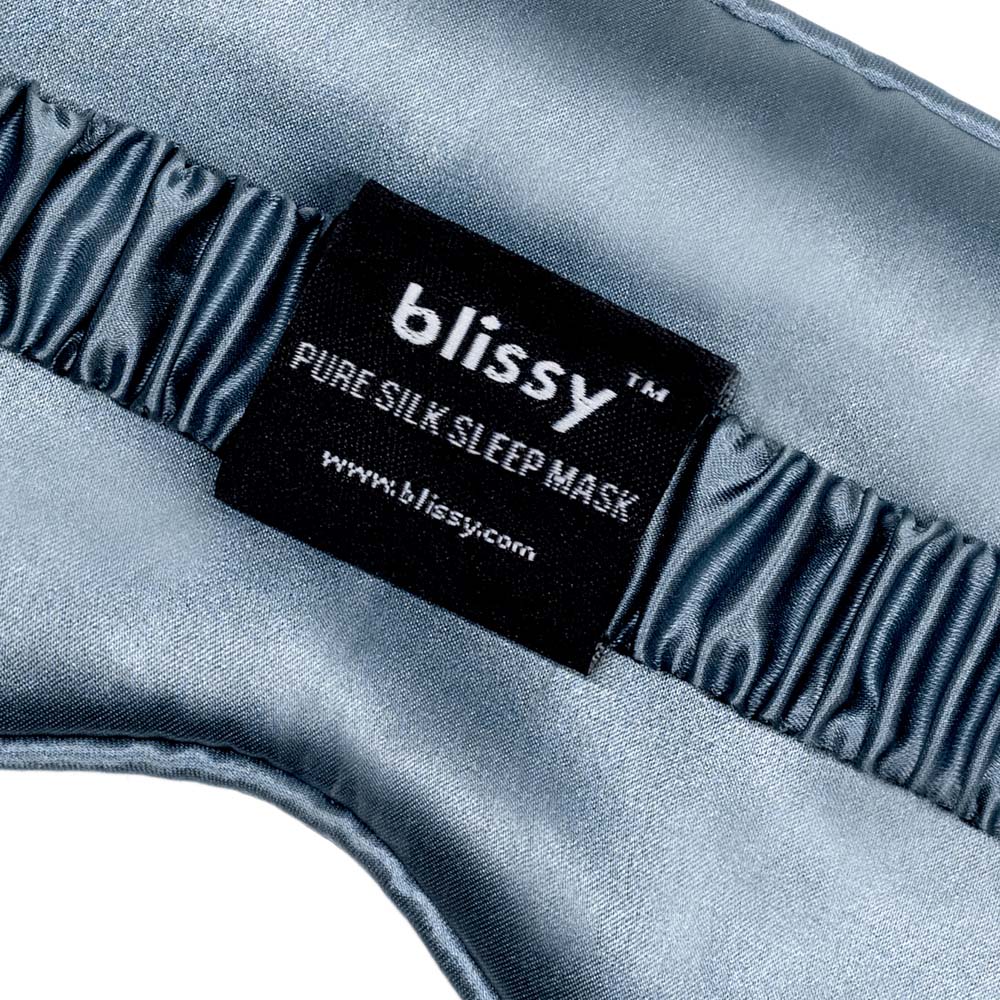 Ash Blue Mulberry Silk Sleep Mask – Blissy