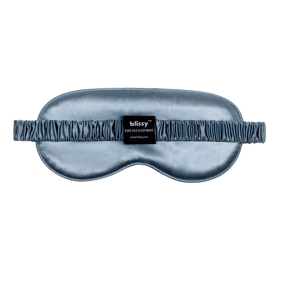 Blissy Ash Blue Sleep Mask Lifestyle – Mulberry Silk