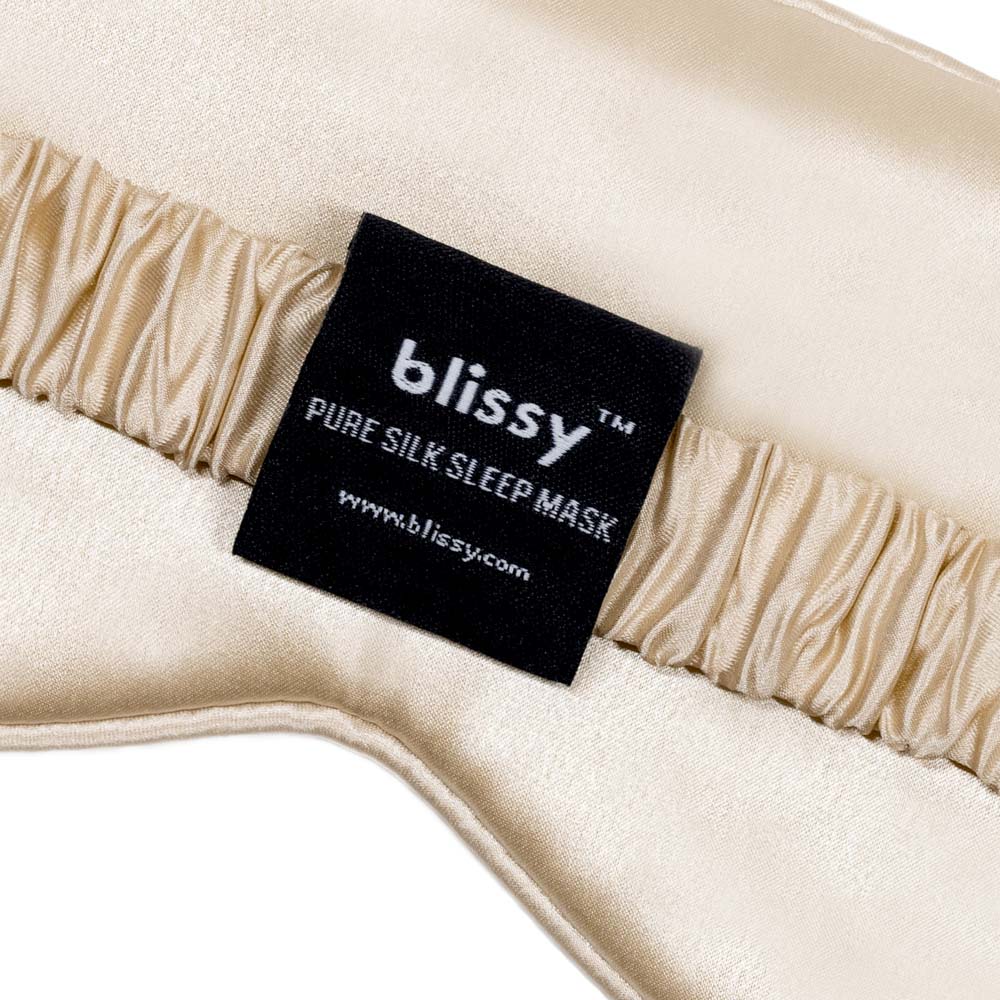 Blissy Champagne Silk Sleep Mask Detail –