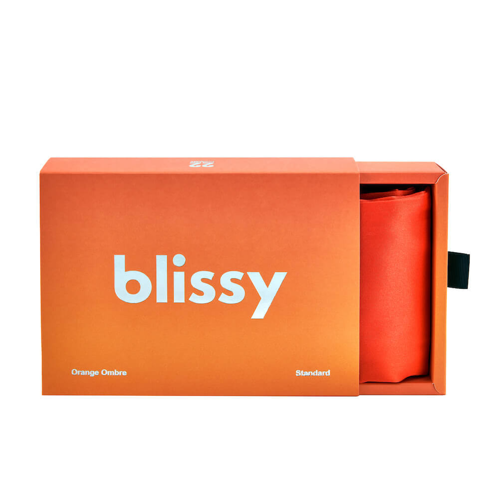 Blissy Mulberry Silk Pillowcase – Orange Ombre Standard