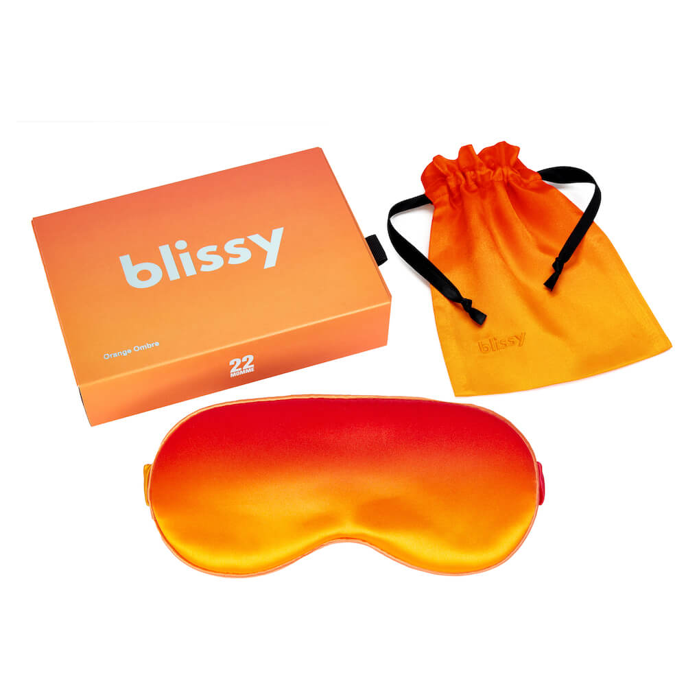 Blissy Orange Ombre Sleep Mask – 22 Momme Mulberry Silk, 100% Silk