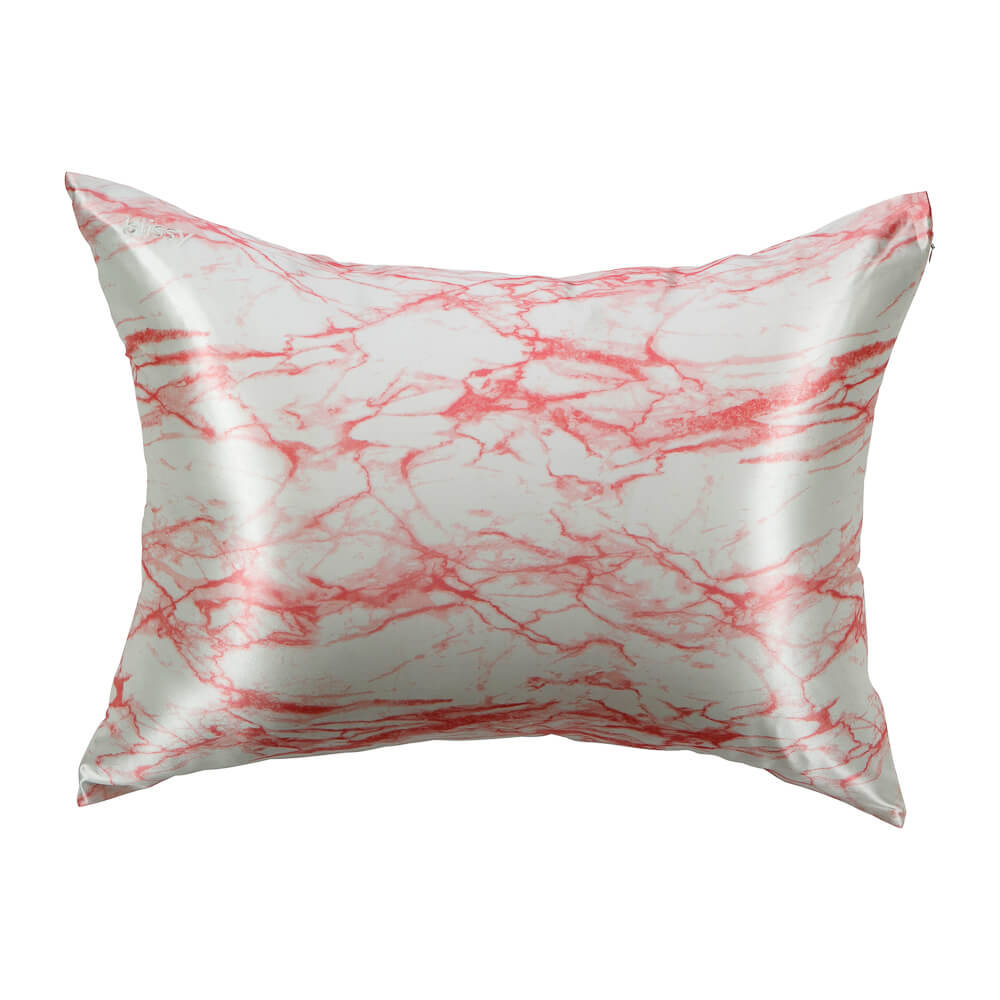 Blissy King Rose White Marble Pillowcase Lifestyle – Mulberry Silk