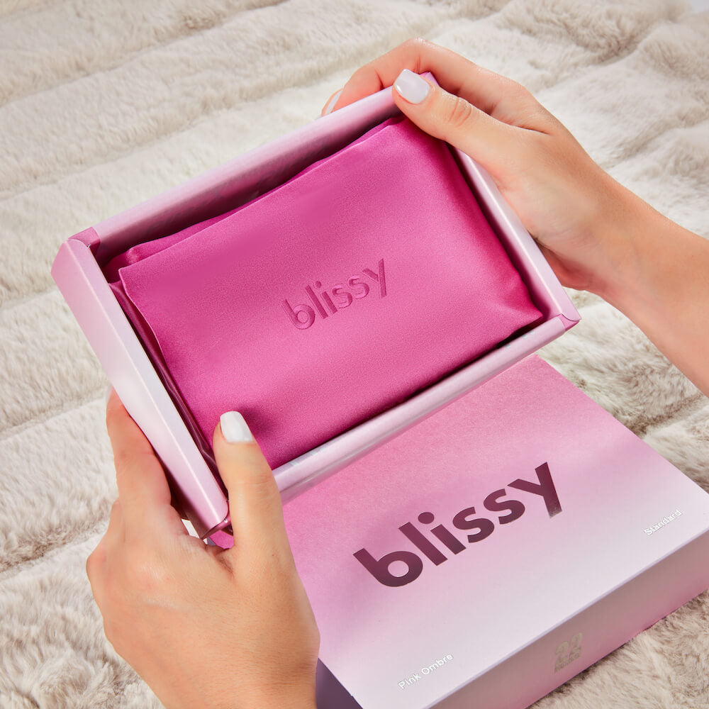 Blissy Mulberry Silk Pillowcase – Pink Ombre Standard
