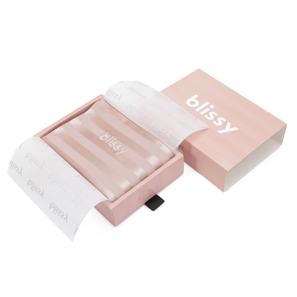 Blissy Mulberry Silk Pillowcase – Pink Striped Standard