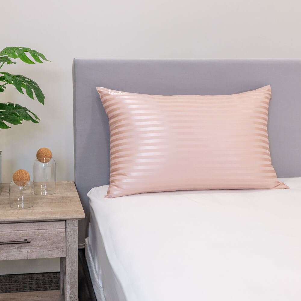 Blissy Mulberry Silk Pillowcase – Pink Striped Standard