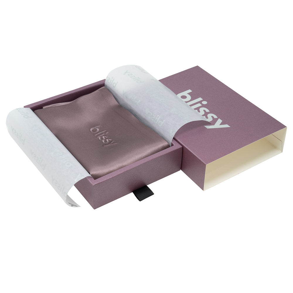 Blissy King Plum Pillowcase Lifestyle – Mulberry Silk