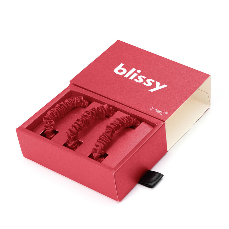 Blissy Skinny Scrunchies - (PRODUCT)RED - Blissy (Product)Red Blissy Skinny Scrunchies – 22 Momme Mulberry Silk, 100% Silk