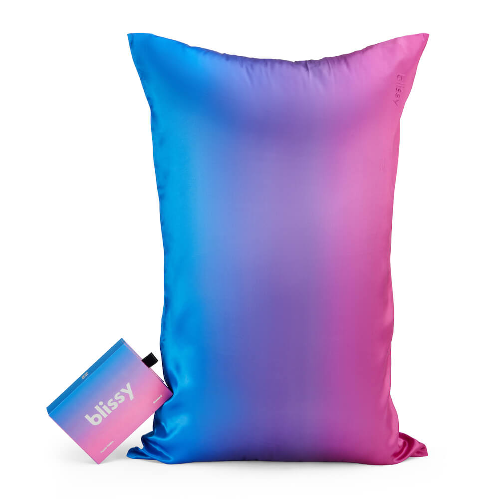 Blissy Purple Ombre Silk Pillowcase Detail – Standard