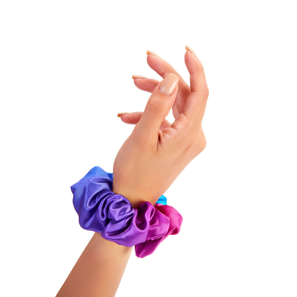 Blissy Purple Ombre Blissy Scrunchies Lifestyle – Mulberry Silk