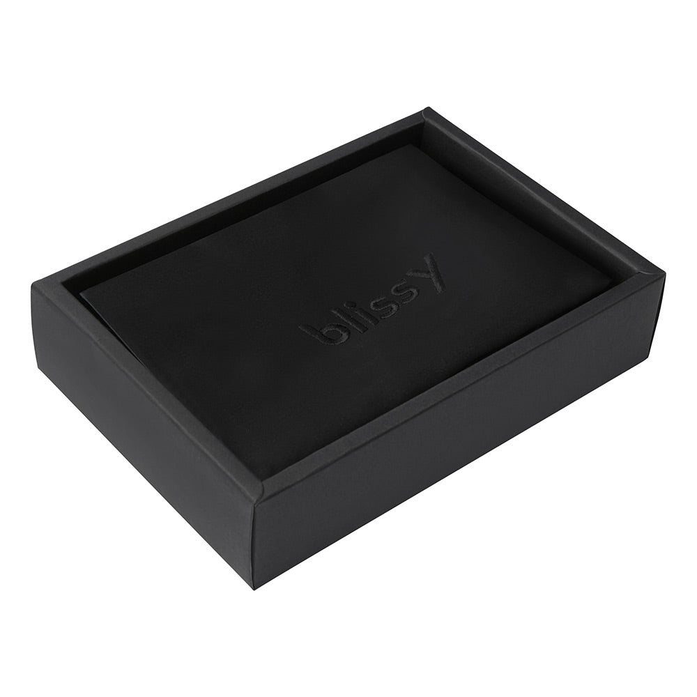Blissy Black Silk Pillowcase Detail – Queen