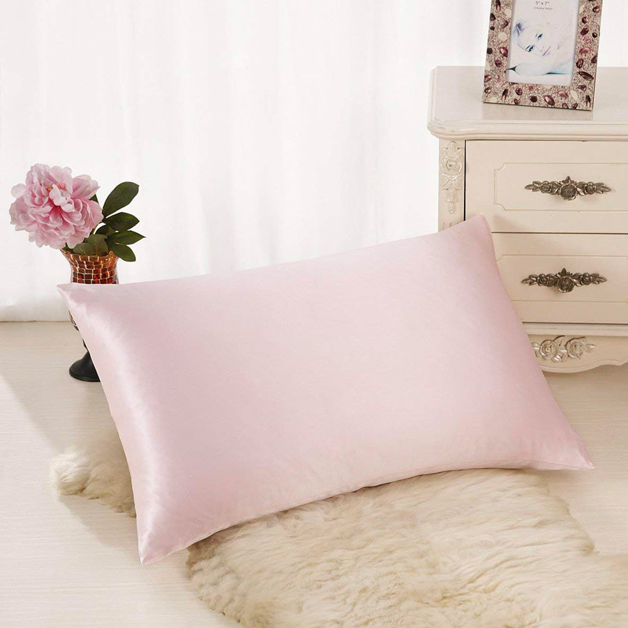 Blissy Queen Pink Pillowcase Lifestyle – Mulberry Silk