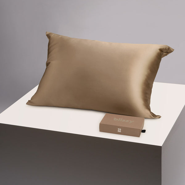 Blissy King Taupe Pillowcase – 22 Momme Mulberry Silk, 100% Silk