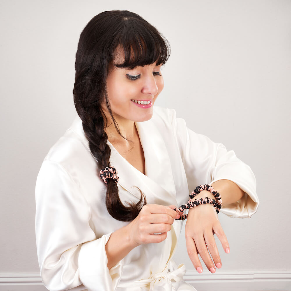 Blissy Mulberry Silk Blissy Skinny Scrunchies – Tiger