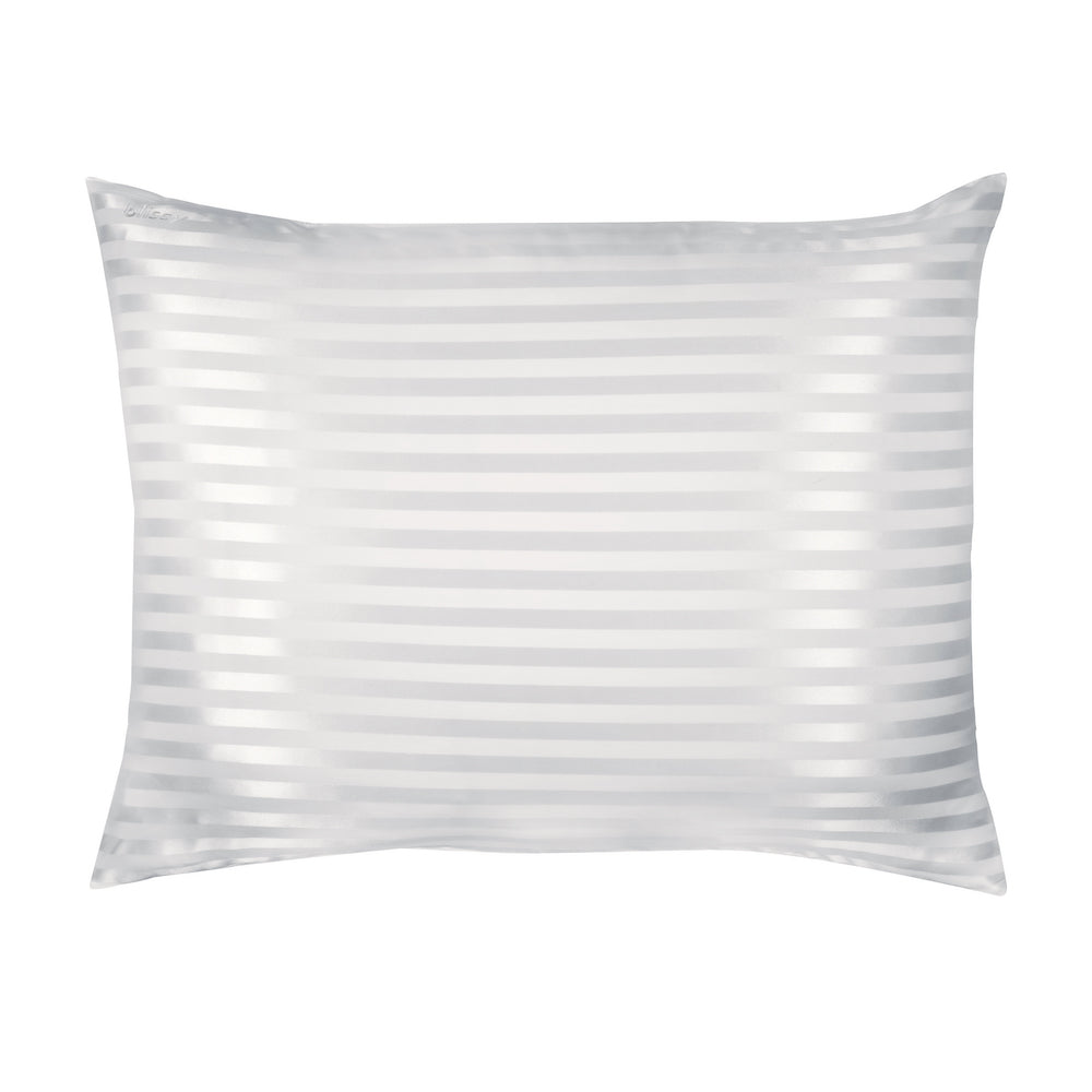 Blissy Mulberry Silk Pillowcase – White Striped Standard