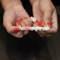 Blissy Skinny Scrunchies - Rose White Marble